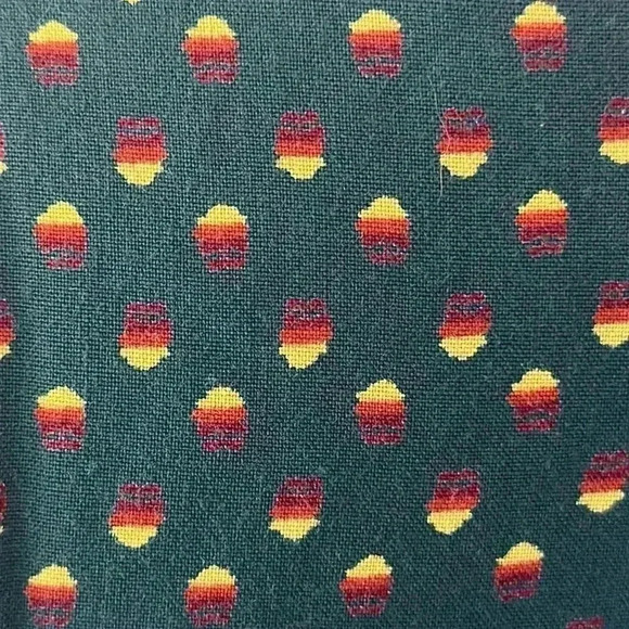 Vintage | Green Patterned Tiered Shirt Sleeve Midi Dress - Picture 6 of 8